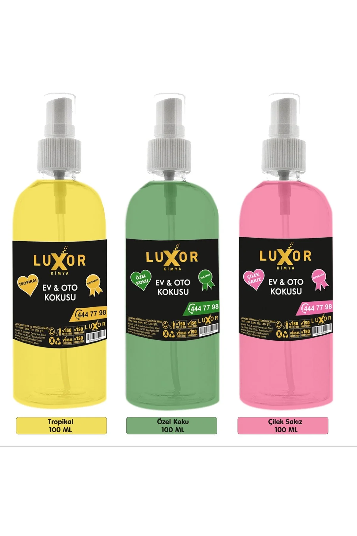 100 Ml 3 Lü Set Tropikal Özel Koku Çilek Sakız