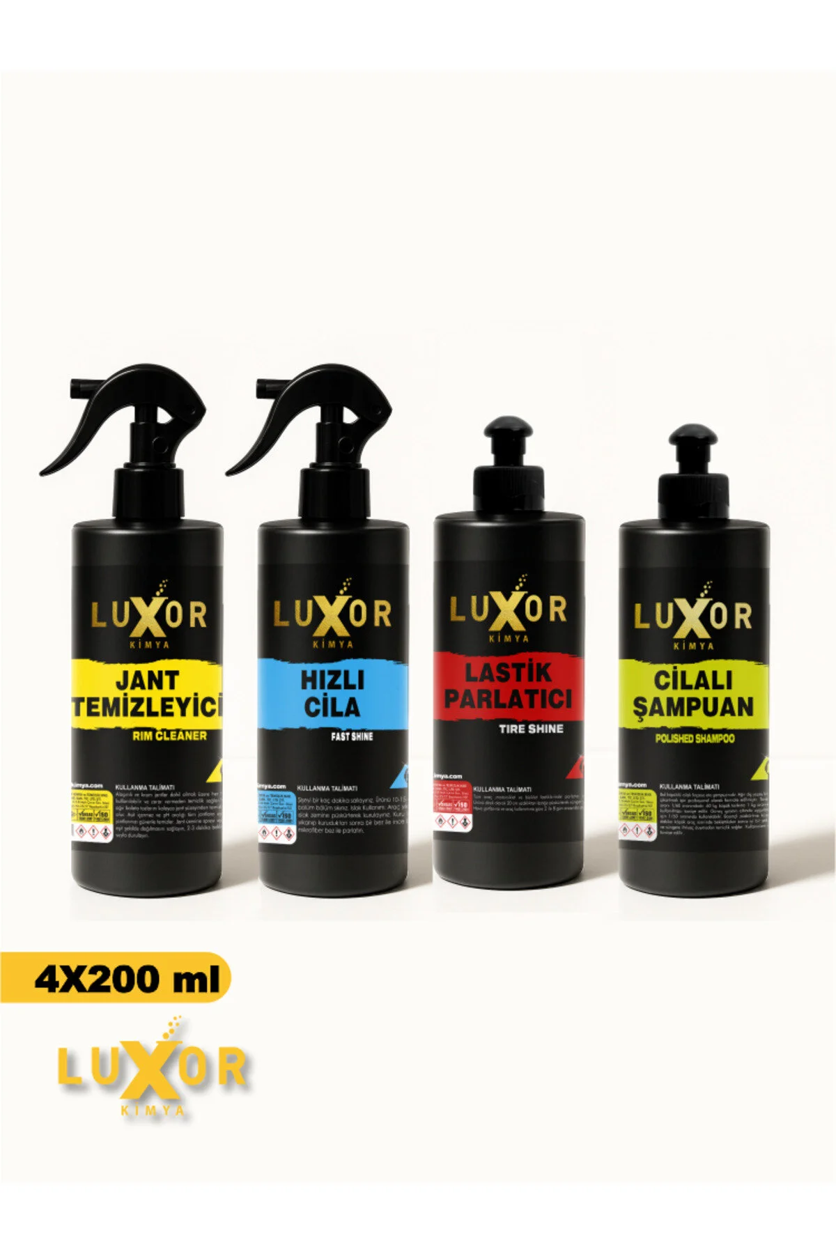 200ML 4'lü Oto Bakım Seti Oto Yıkama Seti