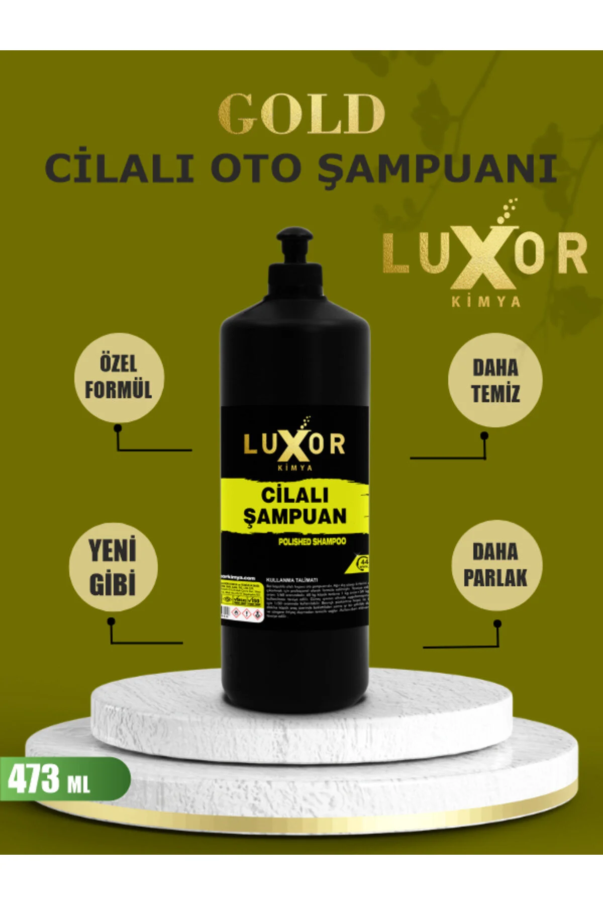 Gold Serisi Cilalı Oto Şampuanı Oto Yıkama Köpüğü 473 ml görsel 2