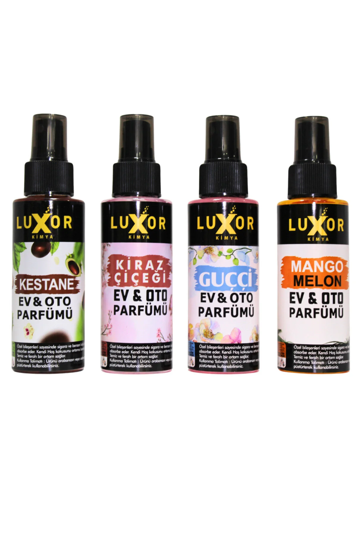 4 lü set 100 ml Kestane - Kiraz Çiçeği - Guççi - Mango