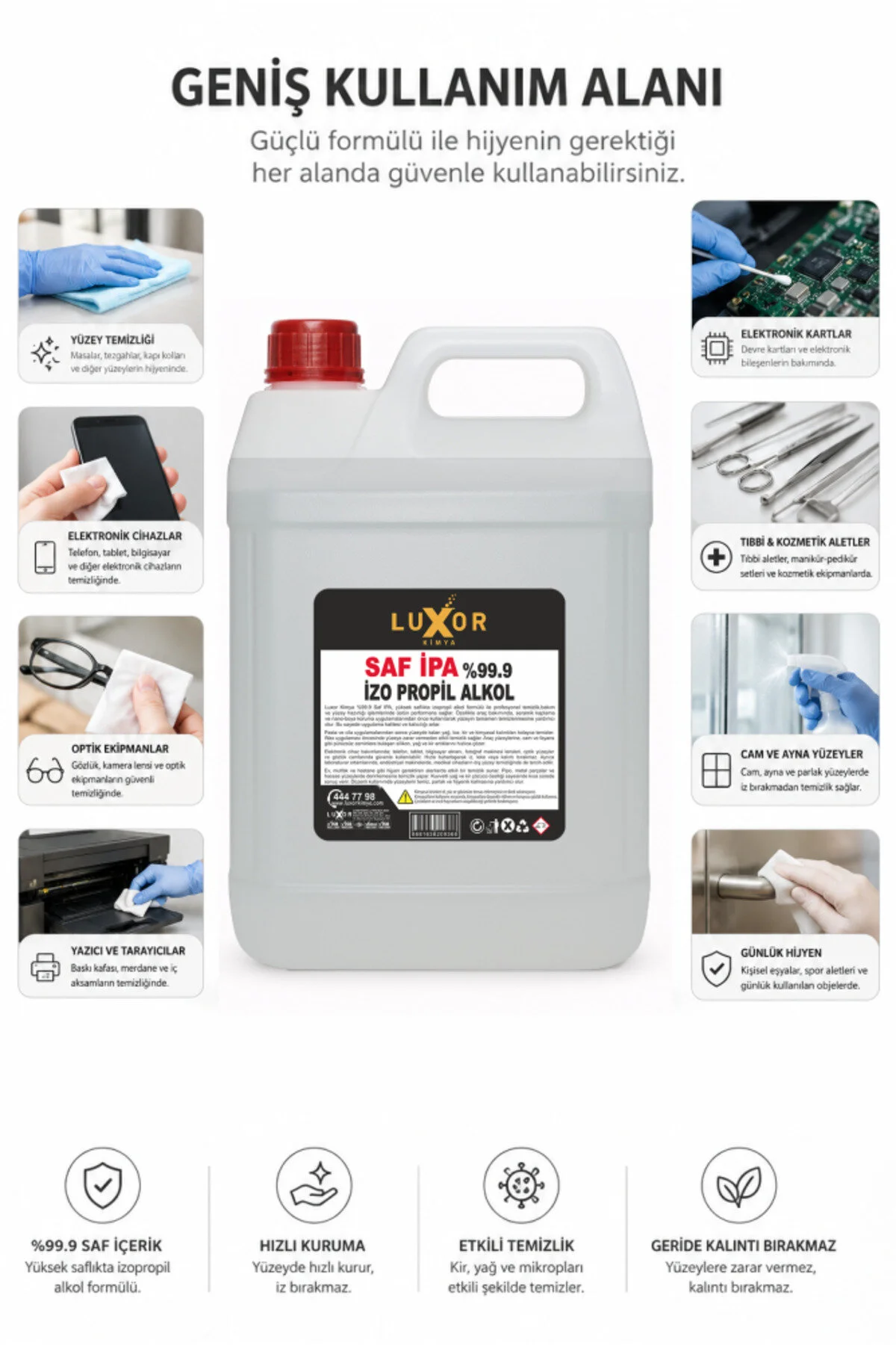Saf Ipa 20 lt. (5 Lt X 4 Ad ) %99.90-temizlik Solventi görsel 2