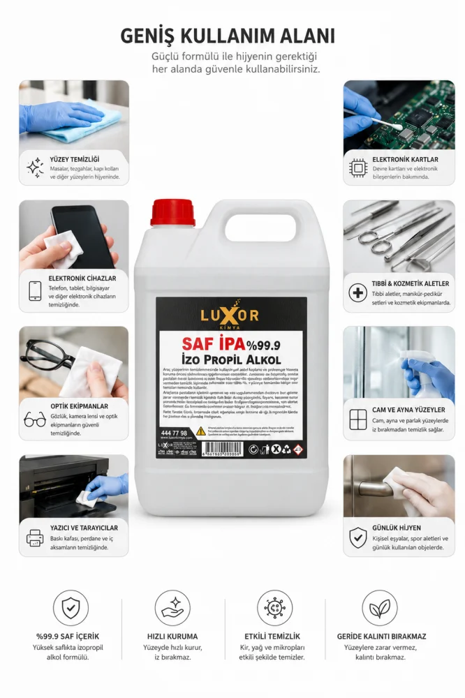 Luxor Kimya Saf İPA %99 İzopropil Alkol 5 Lt görsel 2